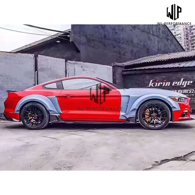 Неокрашенный Широкий комплект кузова автомобиля CF + FRP передняя губа задний