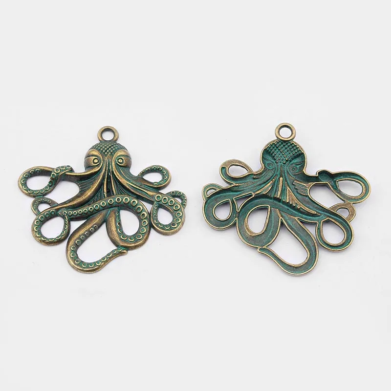 2-4pcs 1 упаковка античное серебро/бронза/вердигрис амулеты осьминог кулон стимпанк ювелирные изделия для DIY изготовления ювелирных изделий материал - Окраска металла: 2-4pcs