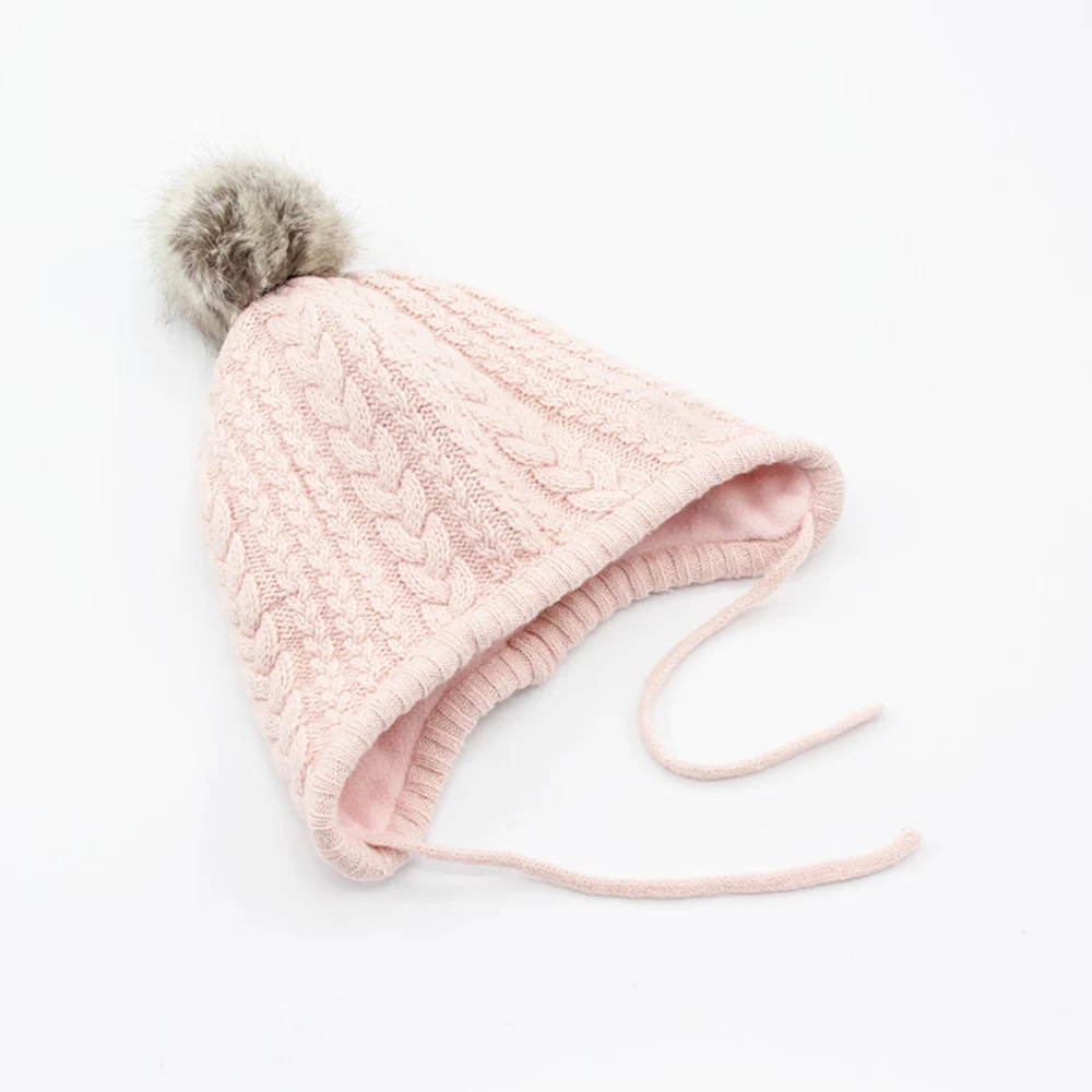 Милая шерстяная вязаная шапка для маленьких детей теплая утолщенная ушанка