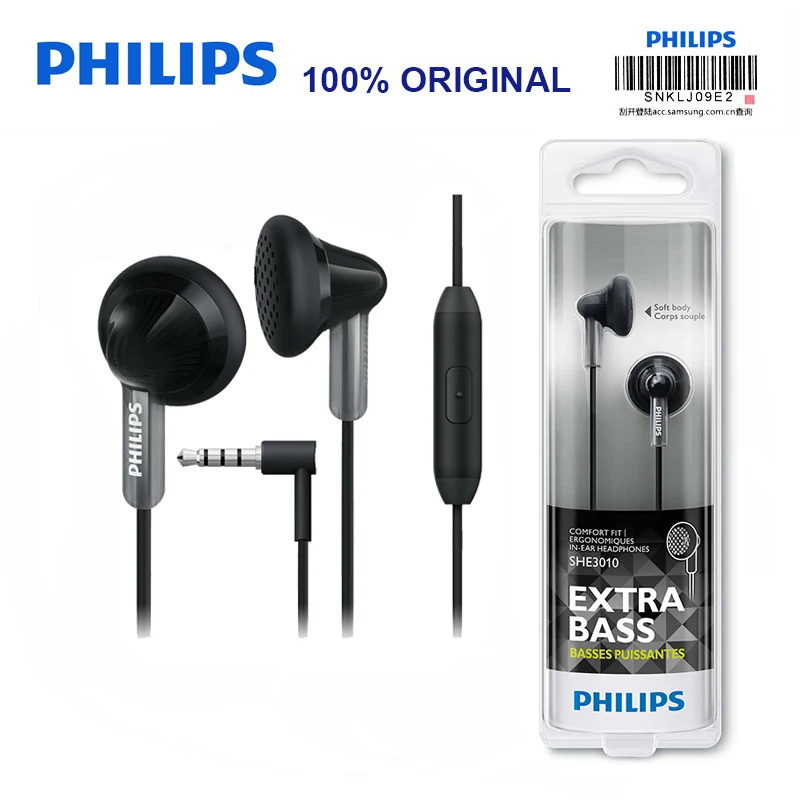Оригинальный Микрофон Philips SHE3015 с поддержкой проводного управления проводное
