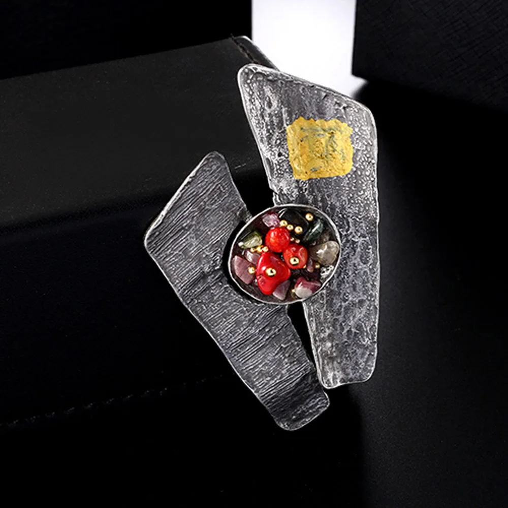 gun black JUJIE, винтажные геометрические эмалированные Броши для женщин,, модная разноцветная каменная брошь на булавке для мужчин, ювелирное изделие, Прямая поставка - Окраска металла: gun black