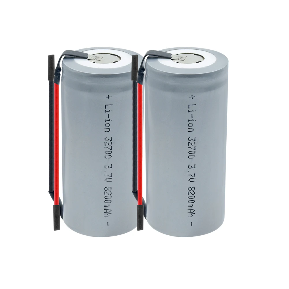 32700 батарея 3,7 V 8200mAh перезаряжаемая 32700 литиевая батарея резервного питания с паяльными проводами для фонарика солнечного света