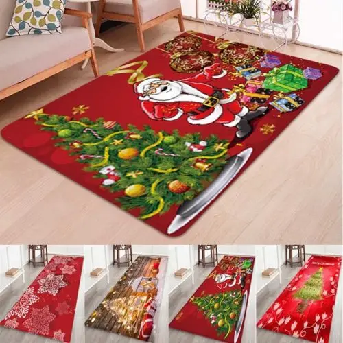 Christmas Rugs Anti-Skid Area Rug Dining Room Home Bedroom Carpet Floor Mat | Дом и сад