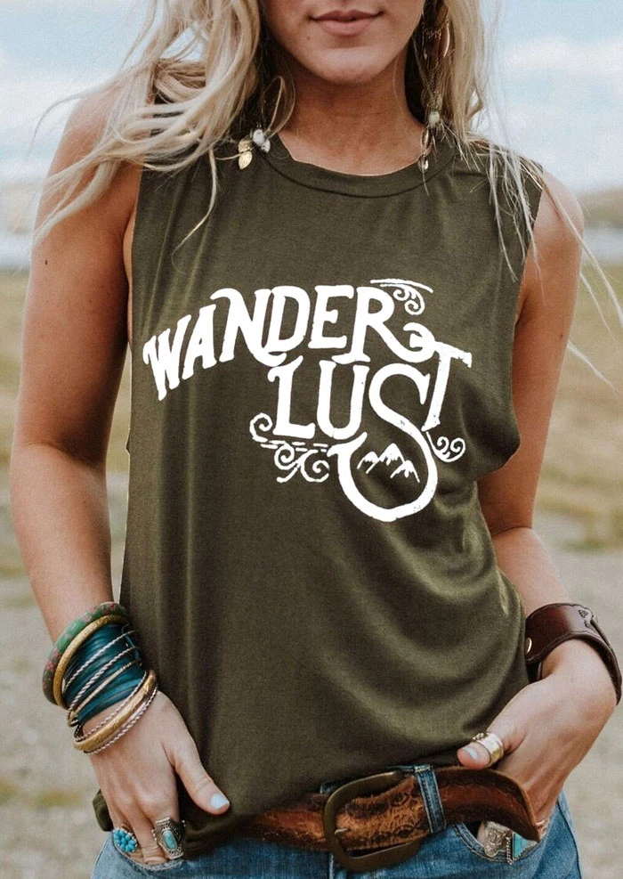 

New Women Tank Tops 2018 Summer Sleeveless tops tee Letter Print O-Neck Tank Female Army Green Tank Ladies Tops Tee
