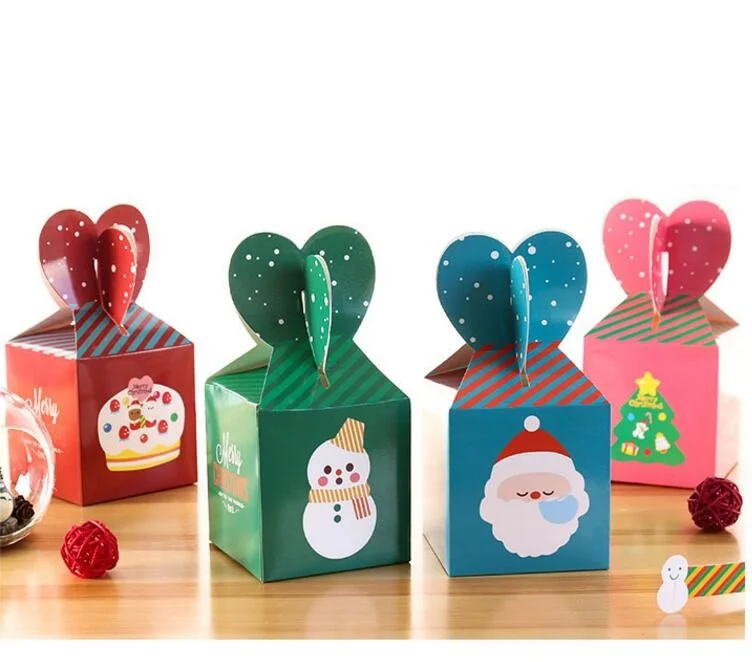 30 шт DIY милые портативные бумажные коробки Рождественский подарок упаковочная