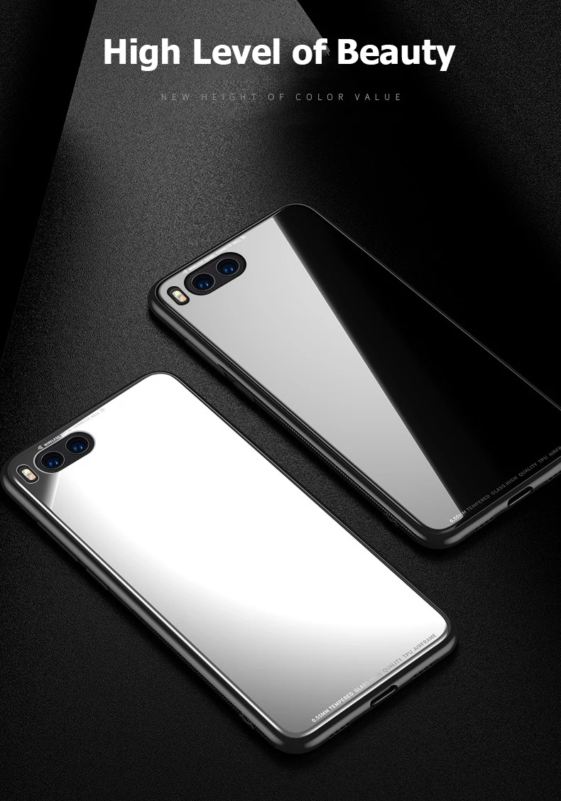 Для Xiaomi Mi6 чехол роскошный гибридный закаленное стекло задняя крышка противоударный рукав Жесткий Корпус для Xiaomi Mi 6 Mi 8 телефонные чехлы