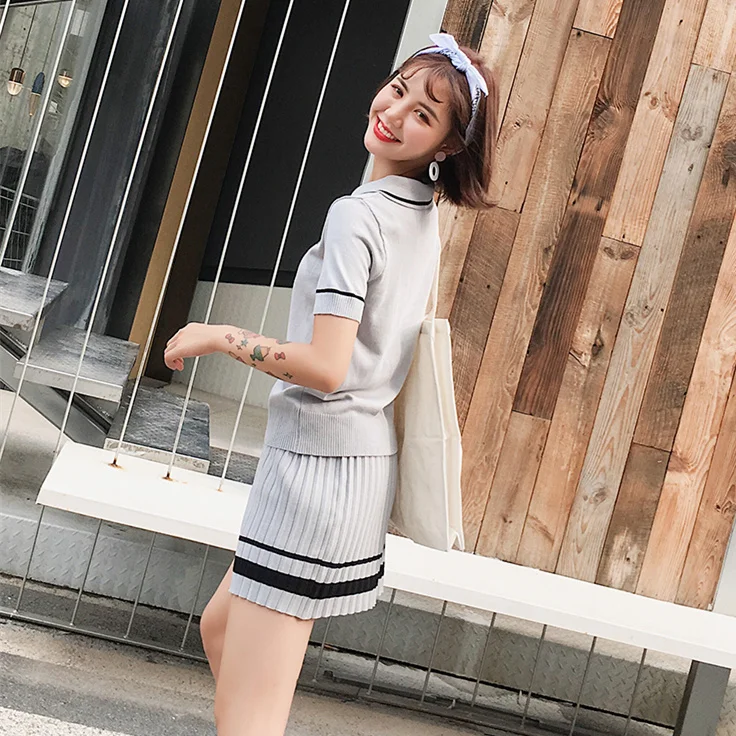 Женский комплект из двух предметов лето 2020 корейский стиль элегантный дизайн