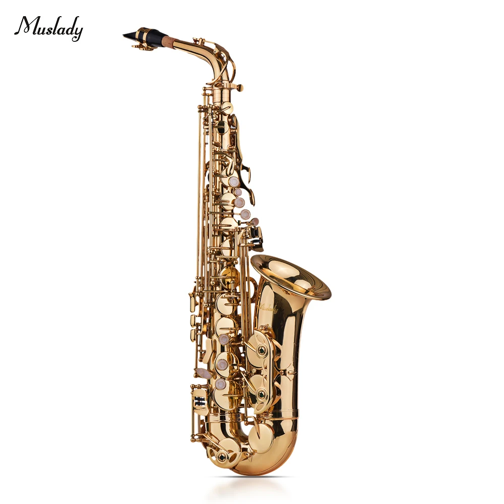 Muslady Eb Alto саксофон Sax латунный лакированный Золотой 802 ключ Тип инструмент для