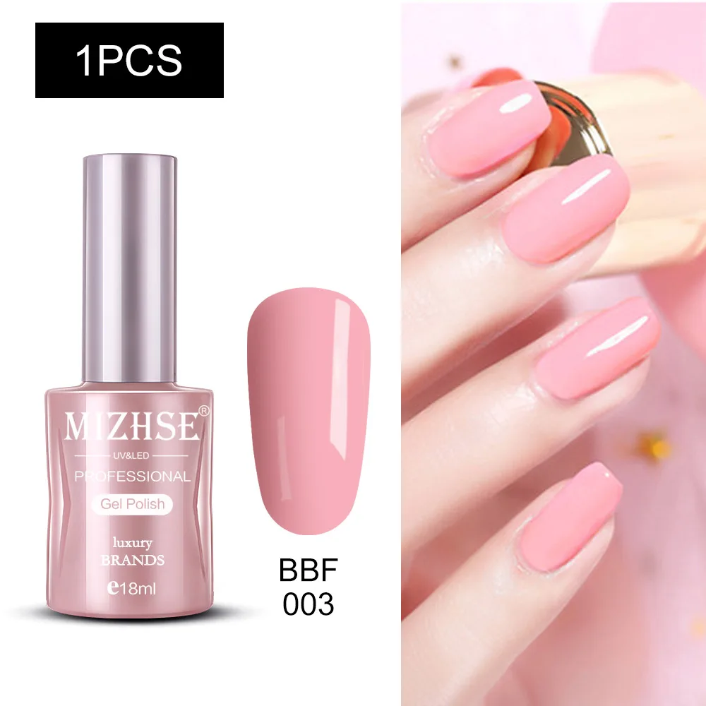 BBF003 MIZHSE Nail Polishes 18ml Vernis Semi Permanant UV Gel Polish Hybrid Nail Art Lacquer For Stamping Soak off Varnish Gel - Color: BBF003