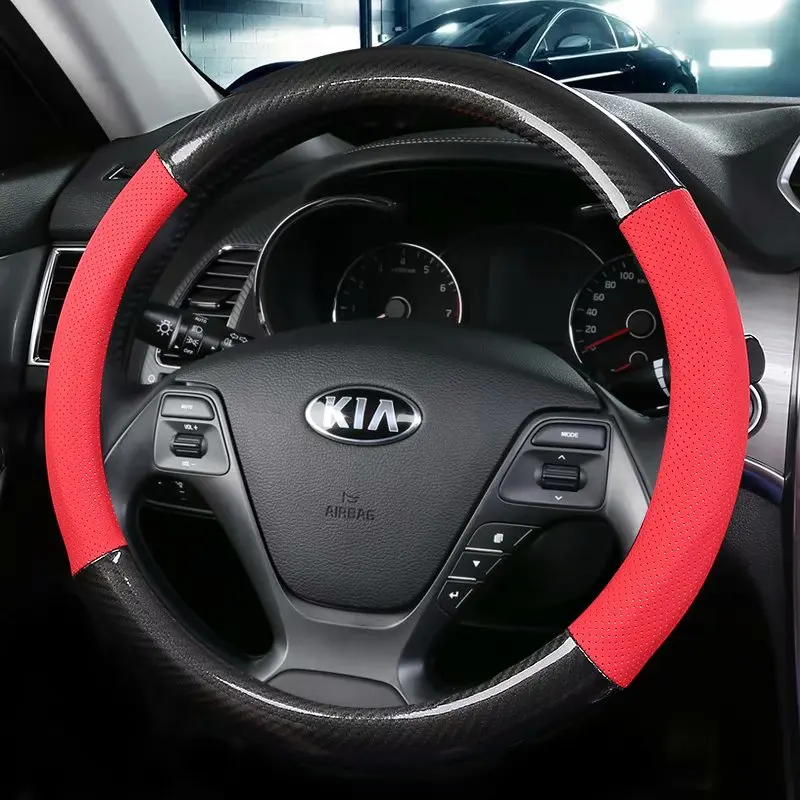 Чехол на руль автомобиля 38 см 1" для Kia Soul Stinger Stonic Carens/Rondo Carnival/Sedona Mohave/Borrego Sorento Sportage Niro