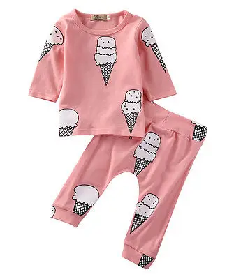2pcs summer bulk Toddler Kids Baby Girls long sleeve pullover T-shirt Tops +Long Pants Outfits Clothes Set 0-24 M | Детская одежда и