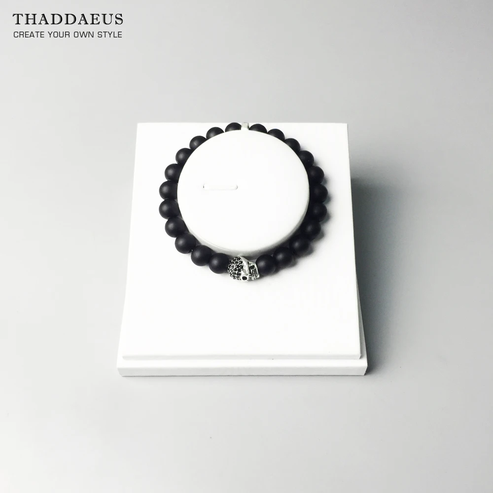 Браслет из бусин в виде черепа и обсидиана 8 мм ювелирные изделия сделай сам