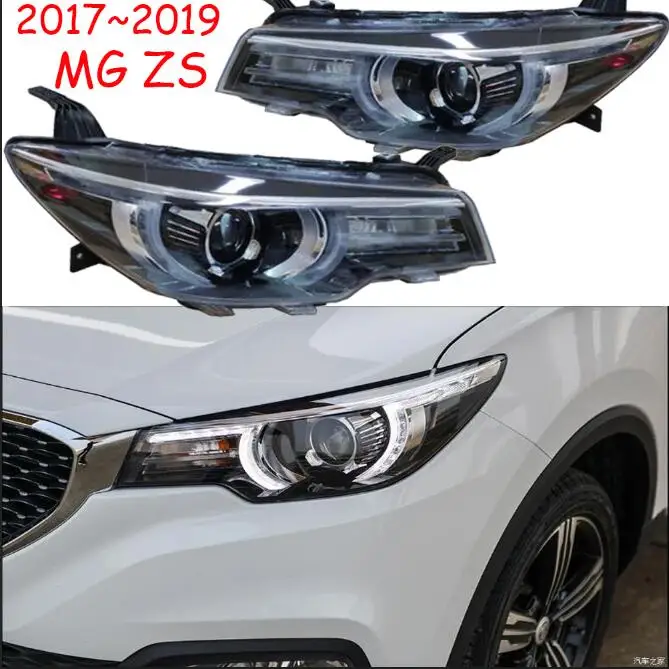 one set 2pcs 1 шт. автомобильный бампер головной светильник для MG ZS головной светильник~ 2019y автомобильные аксессуары светодиодный DRL галогенный налобный фонарь для MG ZS противотуманный светильник - Цвет: one set 2pcs