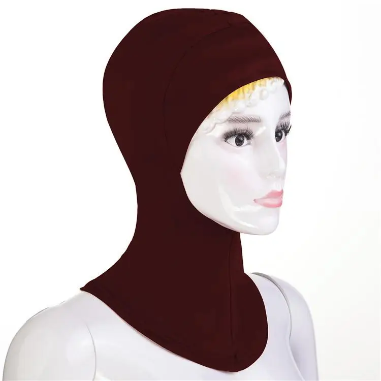 Dark Red Мусульманская мягкая шапка под шарф, кепка, кепка, Кепка на шею, хиджаб, Амира, кепка для женщин, исламский ниндзя, Рамадан, крышка, молитва, Ближний Восток - Цвет: Dark Red