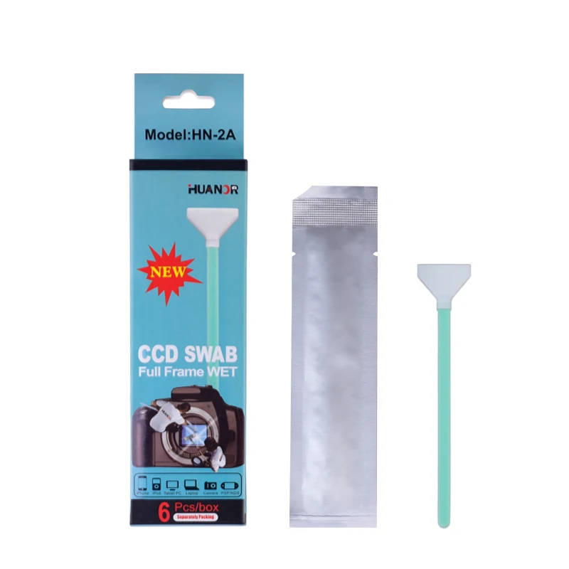 Новинка 6 шт. 24 мм Полнокадровый влажный сенсор Очиститель CMOS CCD SWAB для Canon Nikon Sony