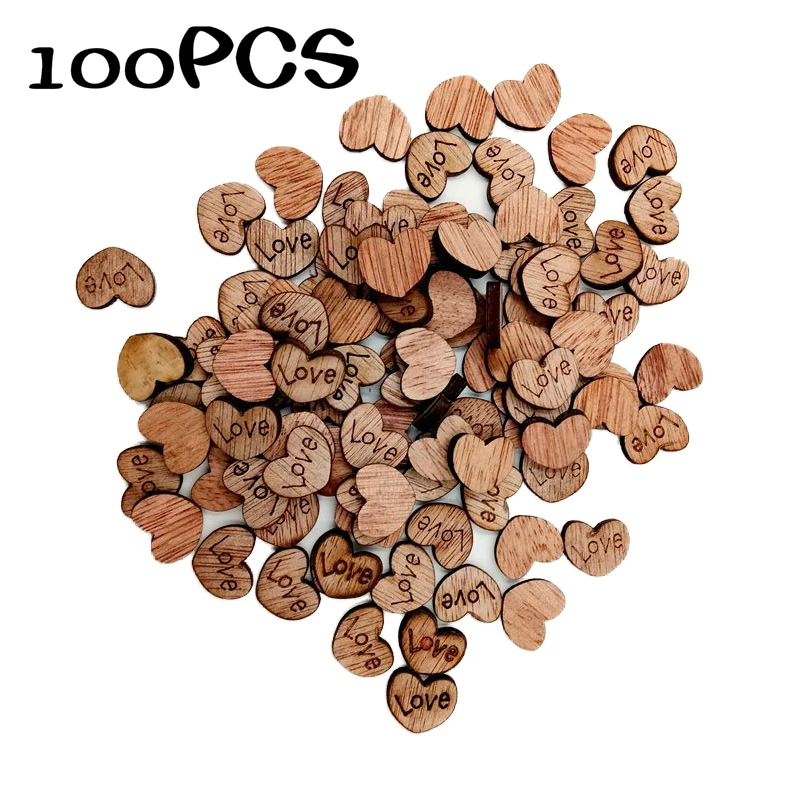100 шт. деревянная в форме сердца для украшения свадебного стола дома вечерние