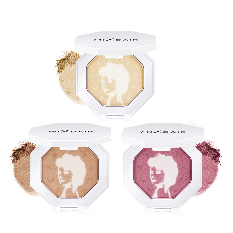 MIXDAIR Shimmer highlighter палитра пудры светящийся набор 2 цвета в 1 лицо составлять Контур бронзатор осветитель лица и глаз изюминка