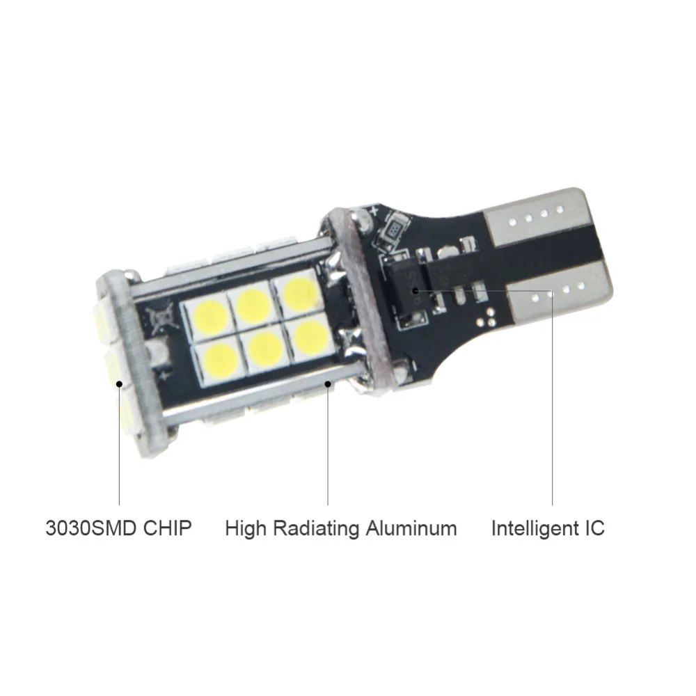 2 шт. супер яркий T15 W16W 921 24 SMD LED 4014 Авто Canbus Обратный Свет заднее освещение