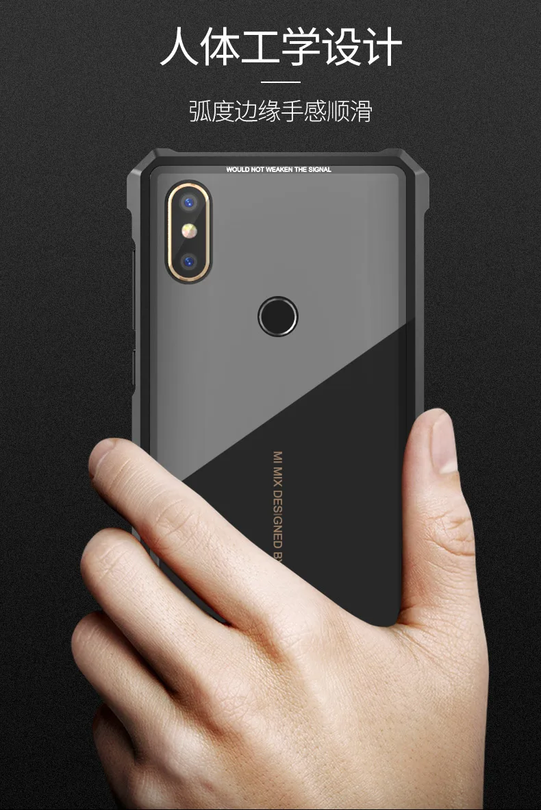 Роскошный чехол tempere glass+ alu mi num с металлической рамкой для Xiaomi mi Mix 2 s Full protetor shell задняя крышка чехлы для телефонов