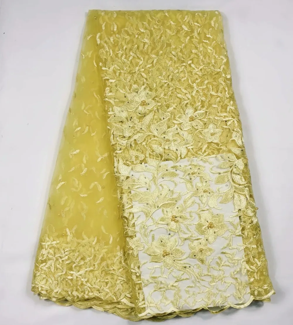 White Latest 2018 African Lace Fabric With Stones Nigerian Embroidered French Tulle lace fabric For Bridal dress yjj1016 | Дом и сад