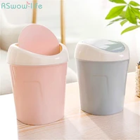 creative receiving can rolling cover type household mini desktop dustbin living room table bedside turn over dustbin garbage can