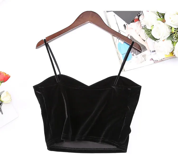 Женский топ без рукавов Maxdiroo бархатный короткий на лето | Женская одежда