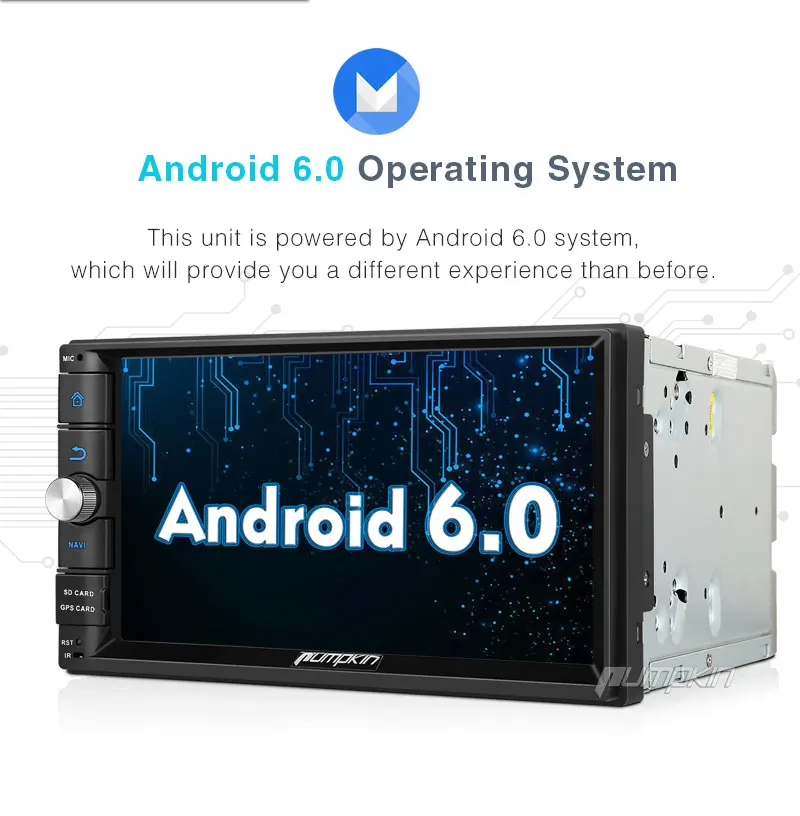 Тыквы 2 Din 7 ''Android 6 0 универсальный автомобильный Радио нет dvd плеер gps навигации