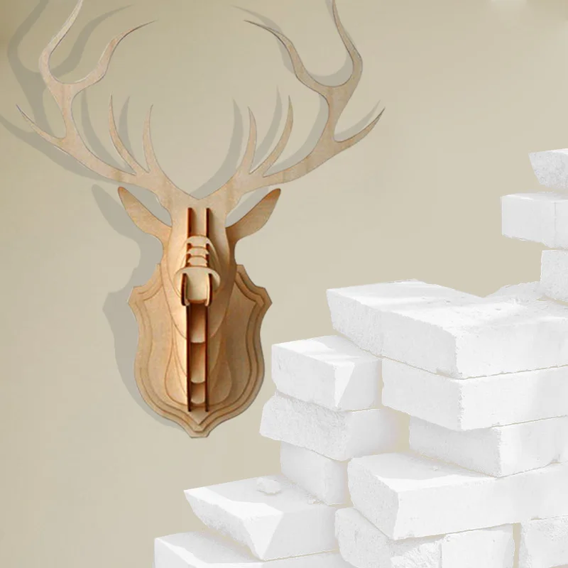 QITAI деревянный олень голова Рождество 2 мм фанера Природа Дерево DIY Скрапбукинг