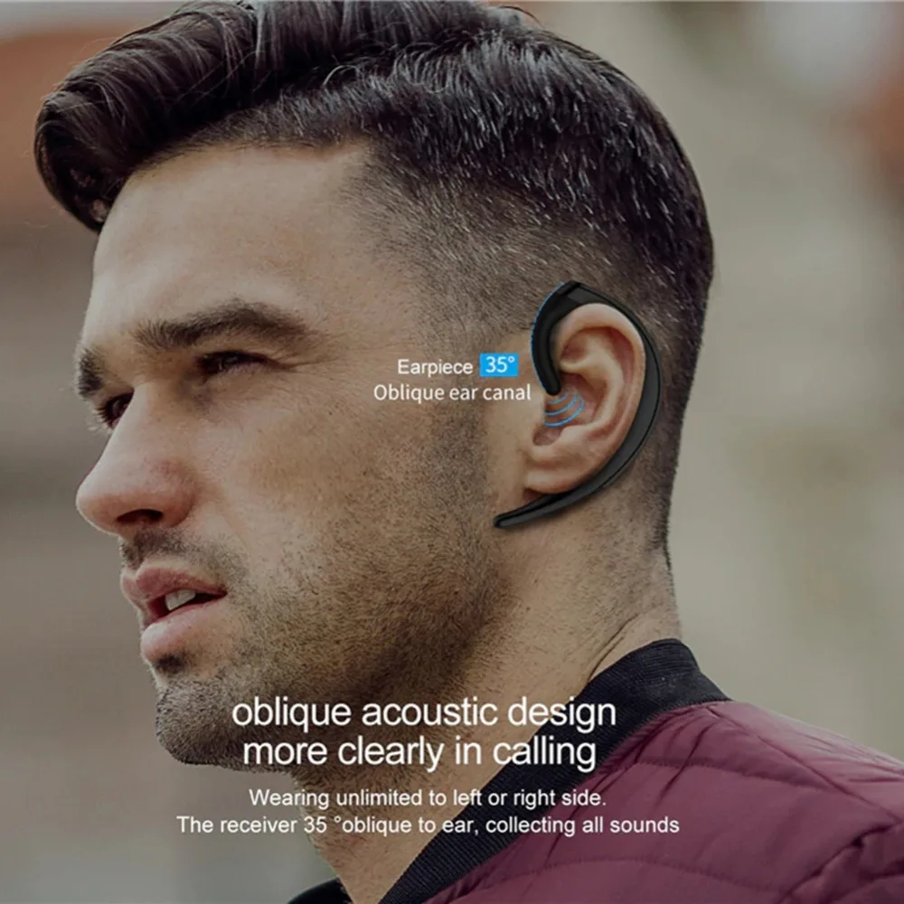 Bluetooth Беспроводные наушники с микрофоном без ушей маленькие шумоподавлением
