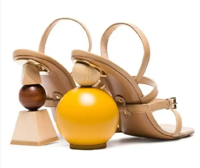 Женские босоножки на деревянном каблуке свадебные сандалии-гладиаторы с