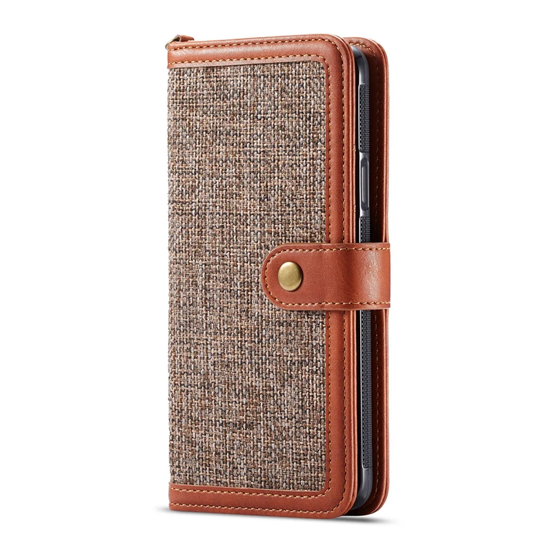 Brown Из парусины в стиле ретро кожаный чехол для телефона для samsung Galaxy S8 S9 Plus Note 8 джинсовые Чехол-книжка бумажник съемный чехол для samsung Note 9 чехлы - Цвет: Brown