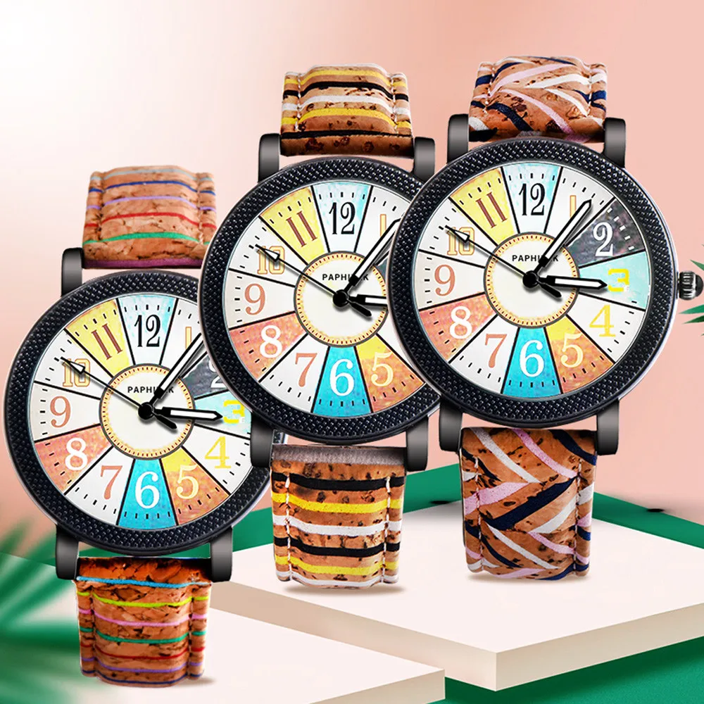 Роскошные мужские повседневные кварцевые часы из искусственной кожи с ремешком