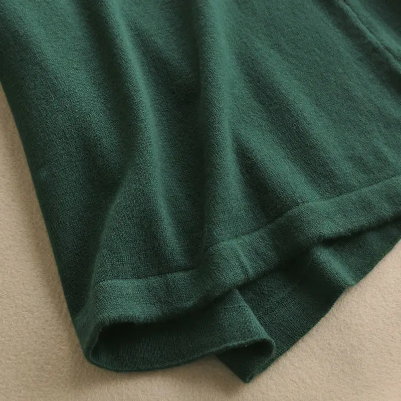 Женское кашемировое платье с круглым вырезом однотонное Повседневное