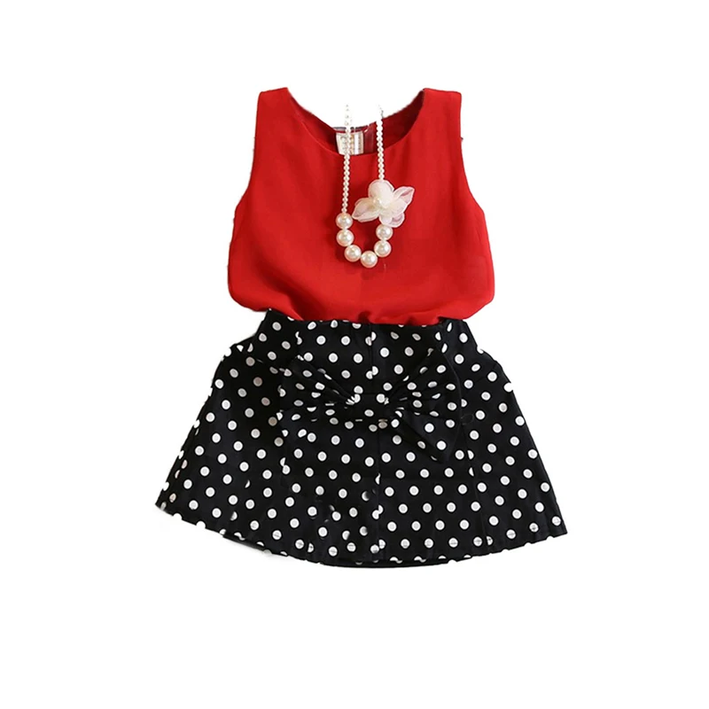 Модный милый летний комплект из 2 предметов пуловер без рукавов с круглым вырезом