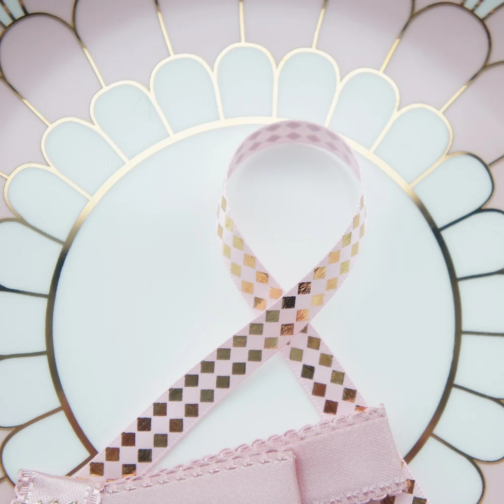 Розовый Золотой блок 1 см шириной 2 м длинная односторонняя лента для подарка