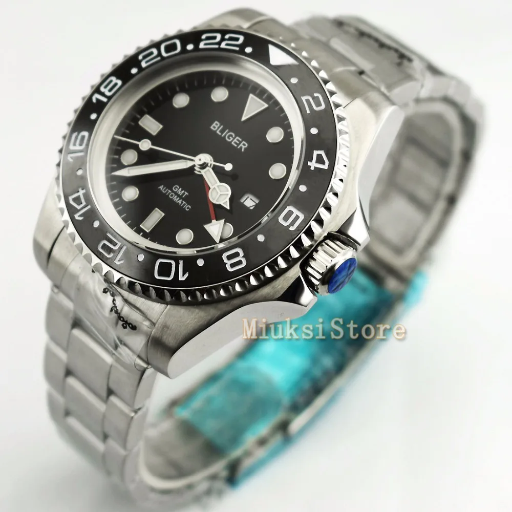 43mm black dial Ceramic Bezel Luminous GMT Date Automatic Men's Watch Date&ampday Classique Relogio Feminino Blanc Femmes Dames |