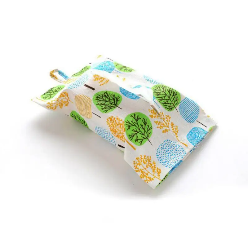 New Portable Hanging Tissue Bag Flower Pattern Linen Towel Paper Bags Creative Car Home Wall Storage Holder Case | Автомобили и