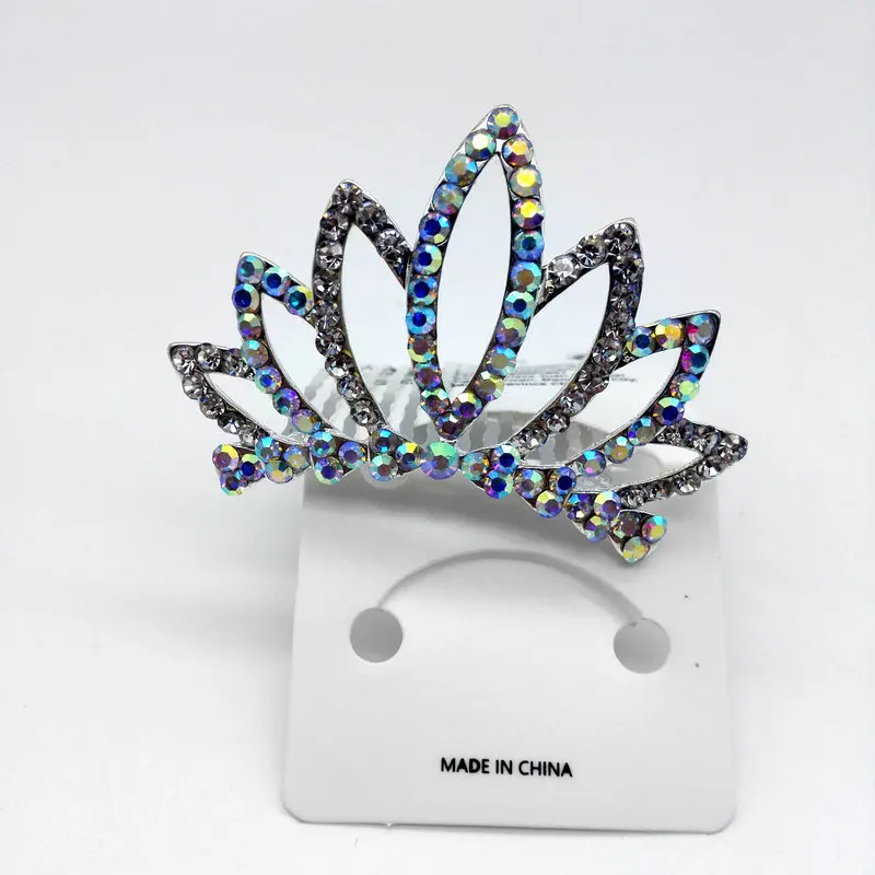 Handmade Crown hair combs Bridal women crystal rhinestone girl tiara head jewelry wedding party accessories ornaments W41 |