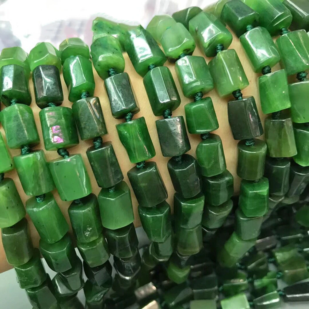 green jasper 45cm ICNWAY драгоценный камень изготовление ювелирных изделий 7*10 мм натуральный Кианит кунцит Чароит колоннар свободные бусины DIY браслет ожерелье серьги 45 см - Цвет: green jasper 45cm