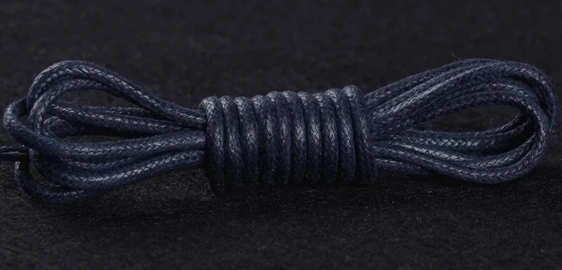 Blue 1 пара из вощеного хлопка круглые шнурки кожаная обувь Водонепроницаемый шнурки Для мужчин ботинки martin шнурки шнурке - Цвет: Blue