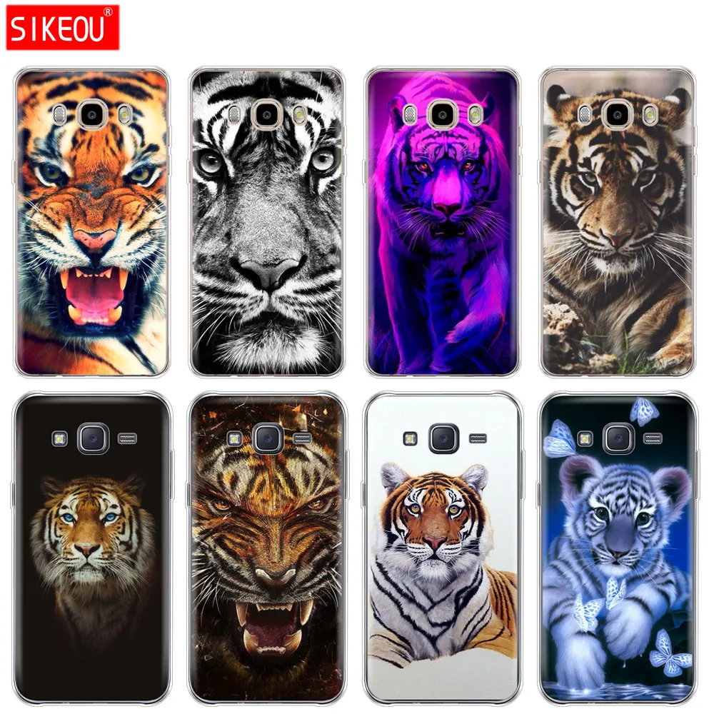 Силиконовый чехол для телефона Samsung Galaxy J1 J2 J3 J5 J7 MINI 2016 2015 prime animal tiger|Бамперы| |