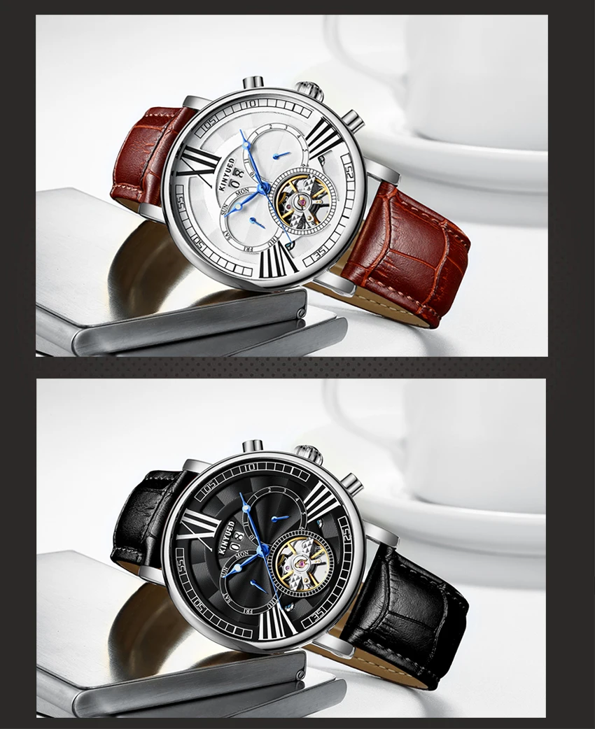 KINYUED часы-скелетоны от ведущего бренда, автоматические Tourbillon, механические часы для мужчин, водонепроницаемые спортивные военные часы horloges mannen, Прямая поставка
