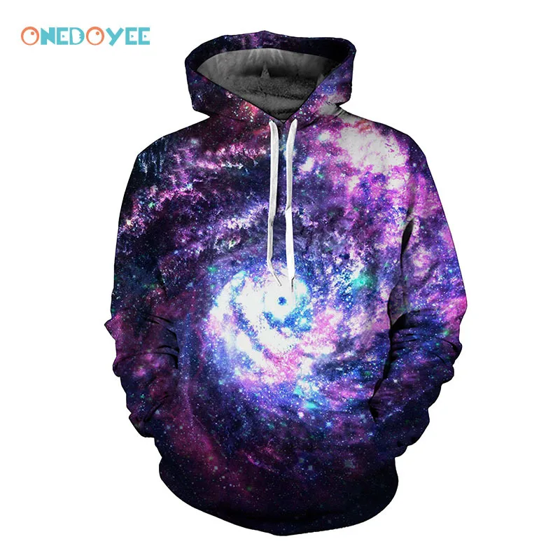Onedoyee модные Для мужчин/Для женщин 3D толстовки печати небулярная Galaxy Толстовки с