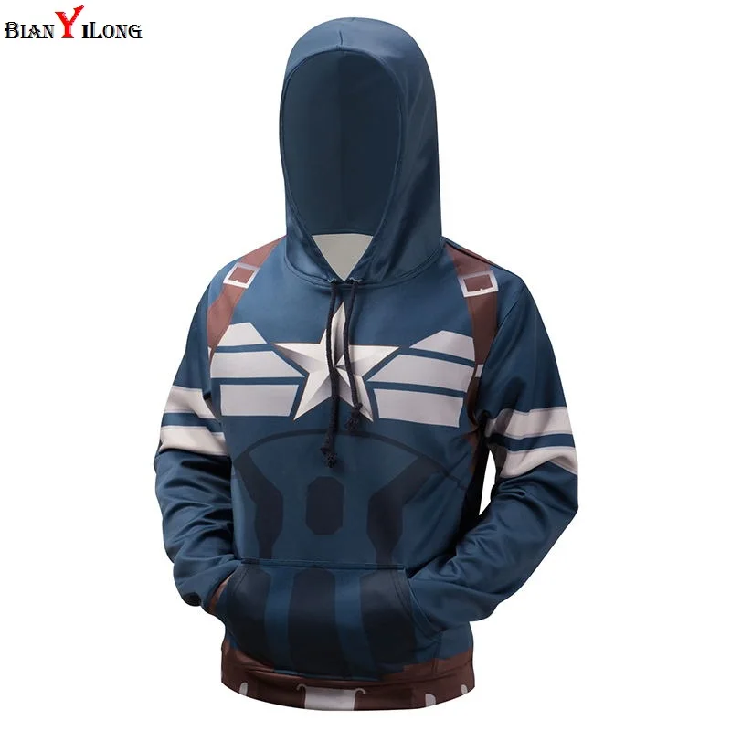 BIANYILONG Для мужчин/Для женщин толстовки с капюшоном Толстовка печати Капитан