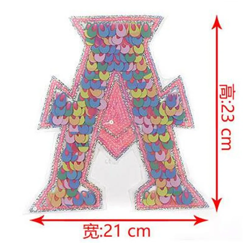 Girl men clothes sequins color letter patch deal with it 23cm A iron on patches for clothing t shirt/jeans/dress free shipping | Дом и сад