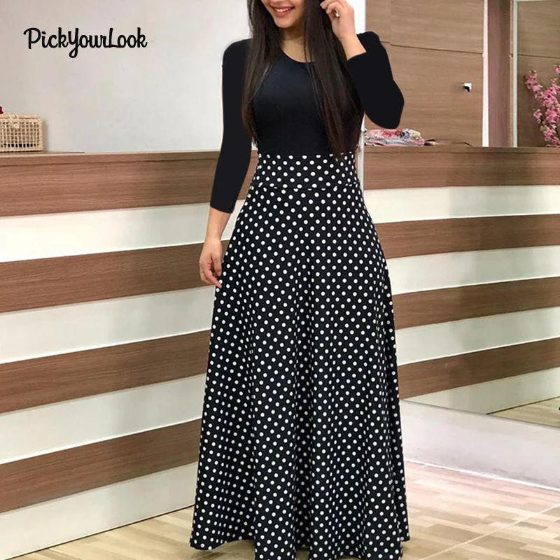 Женское платье PickyourLook с длинным рукавом винтажное длинное цветочным принтом