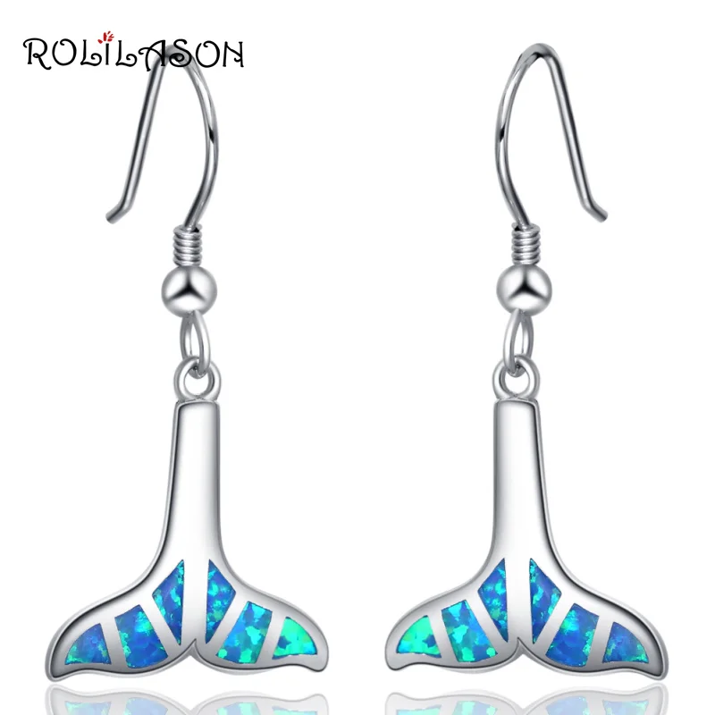 Roilason хит продаж привлекательные серьги для женщин голубые в виде капель с опалом