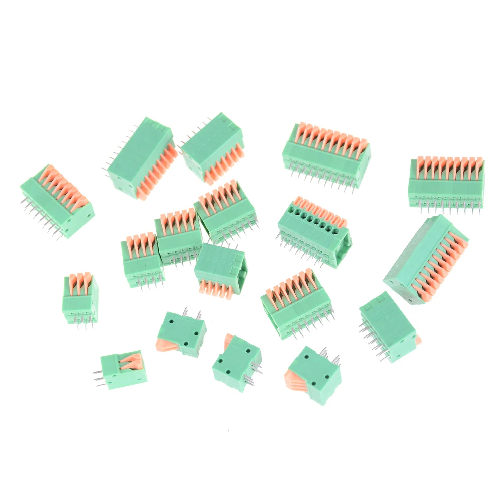 5 шт. пружинный зеленый клеммный блок KF141R KF141V 2 54 мм Pitch PCB прямые ножные разъемы