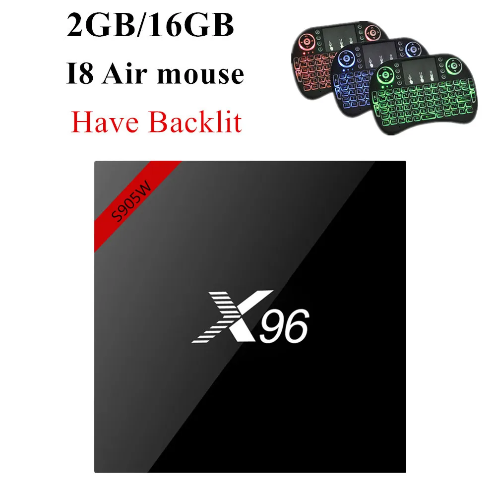 2 16GB I8 Have Light X96w android 7,1 ТВ-приставка X96 WiFi 2 Гб 16 Гб Amlogic 1 ГБ 8 ГБ S905W ТВ-приставка четырехъядерный WiFi медиаплеер смарт-приставка x96mini Wi-Fi - Цвет: 2 16GB I8 Have Light