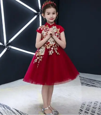 Высокое качество ручной работы вечерние платья для девочек Vestido daminha Casamento бальное платье для девочек в цветочек платья для свадьбы От 4 до 12 лет